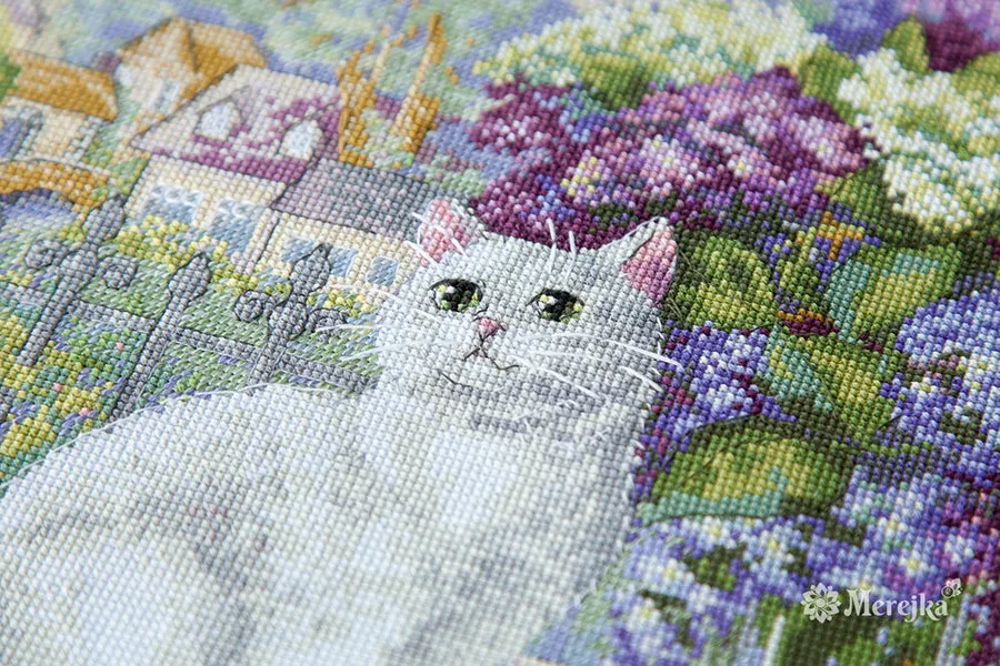 Merejka Spring Mood borduurpakket 28x28,5 ijsblauw