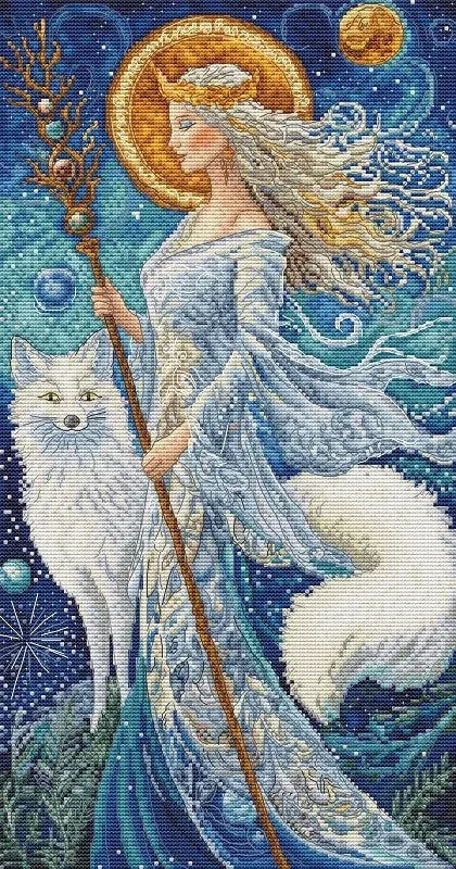 Leti Stitch LI 57-00 Goddess of the Winter borduurpakket 36x19 cm aida