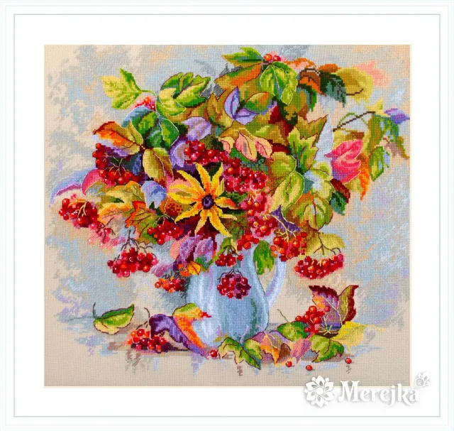 Merejka Autumn Star borduurpakket cappuccino 32x30 cm