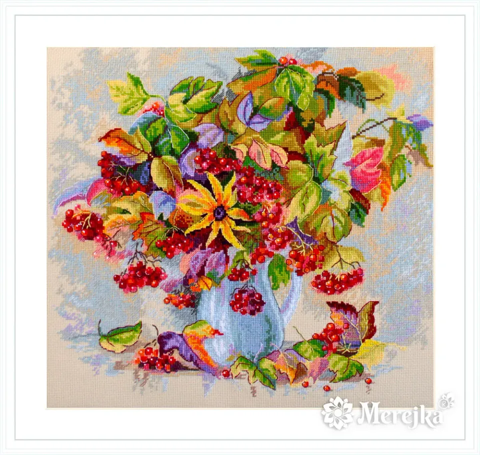 Merejka Autumn Star borduurpakket cappuccino 32x30 cm