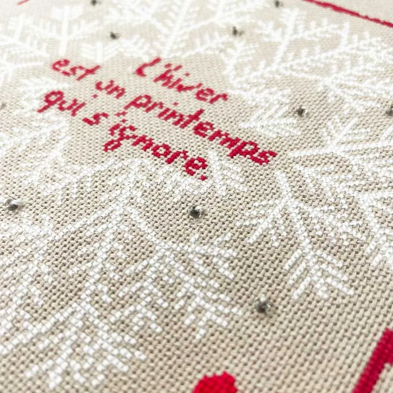 LiliPoints Sneeuwvlok Rood borduurpatroon met kralen
