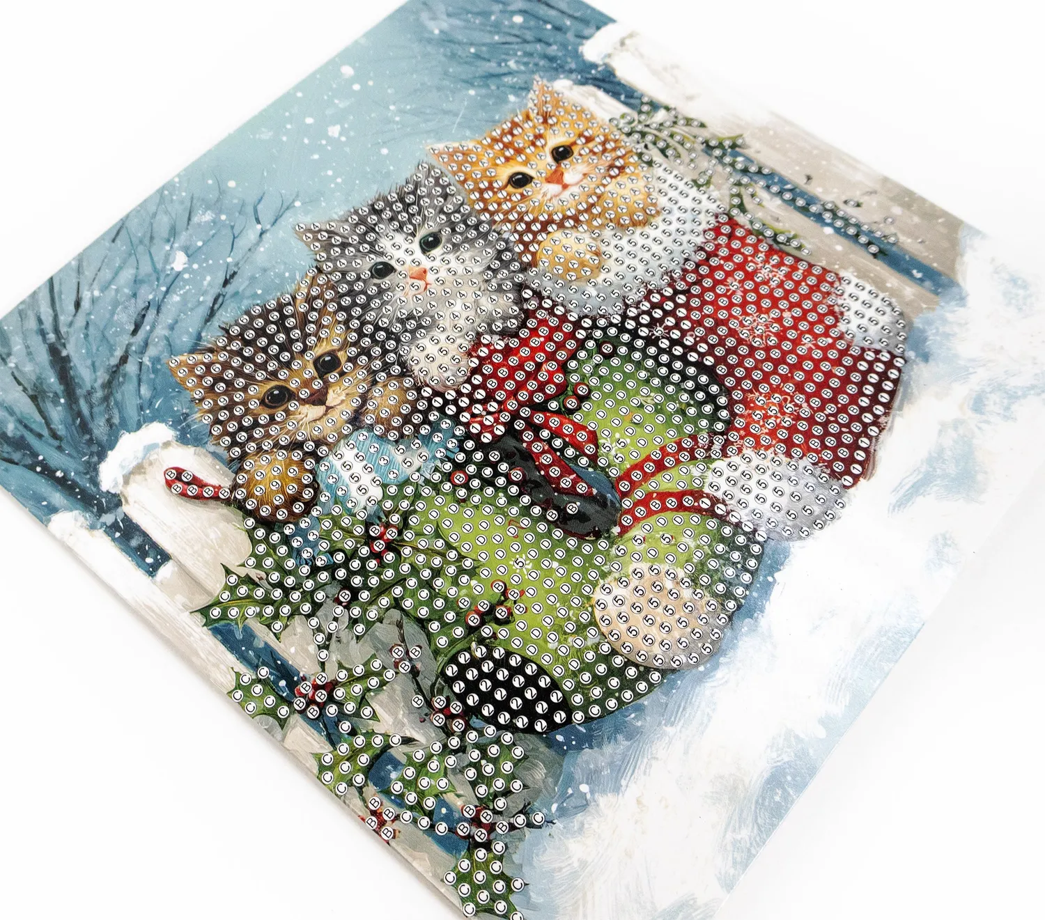Leti Stitch Dazzle Dots 481-548 Snowy Kitties diamond painting kaart