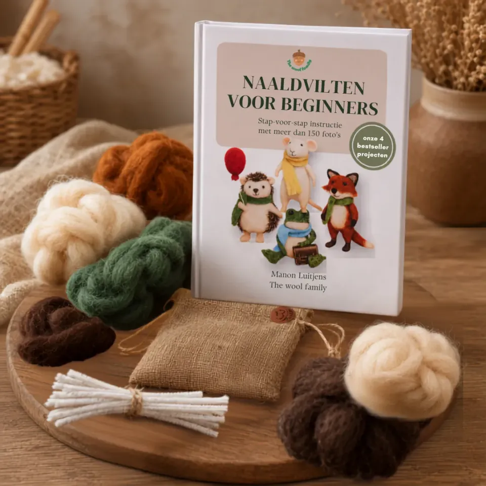 The Wool Family boek + materialenpakket naaldvilten beginners