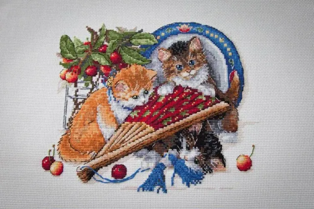 Merejka Kittens and Cherries borduurpakket kat 23x25