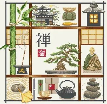 Madame la Fée Zen 075 kruissteekpakket set van 2