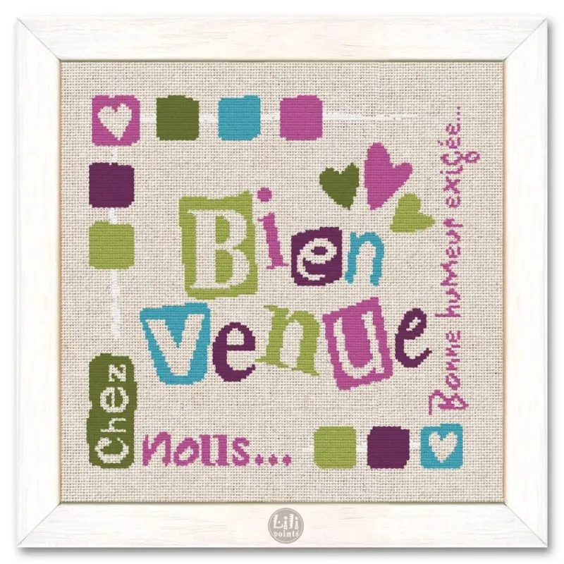 LiliPoints Welcome to our place borduurpatroon 2 versies groen