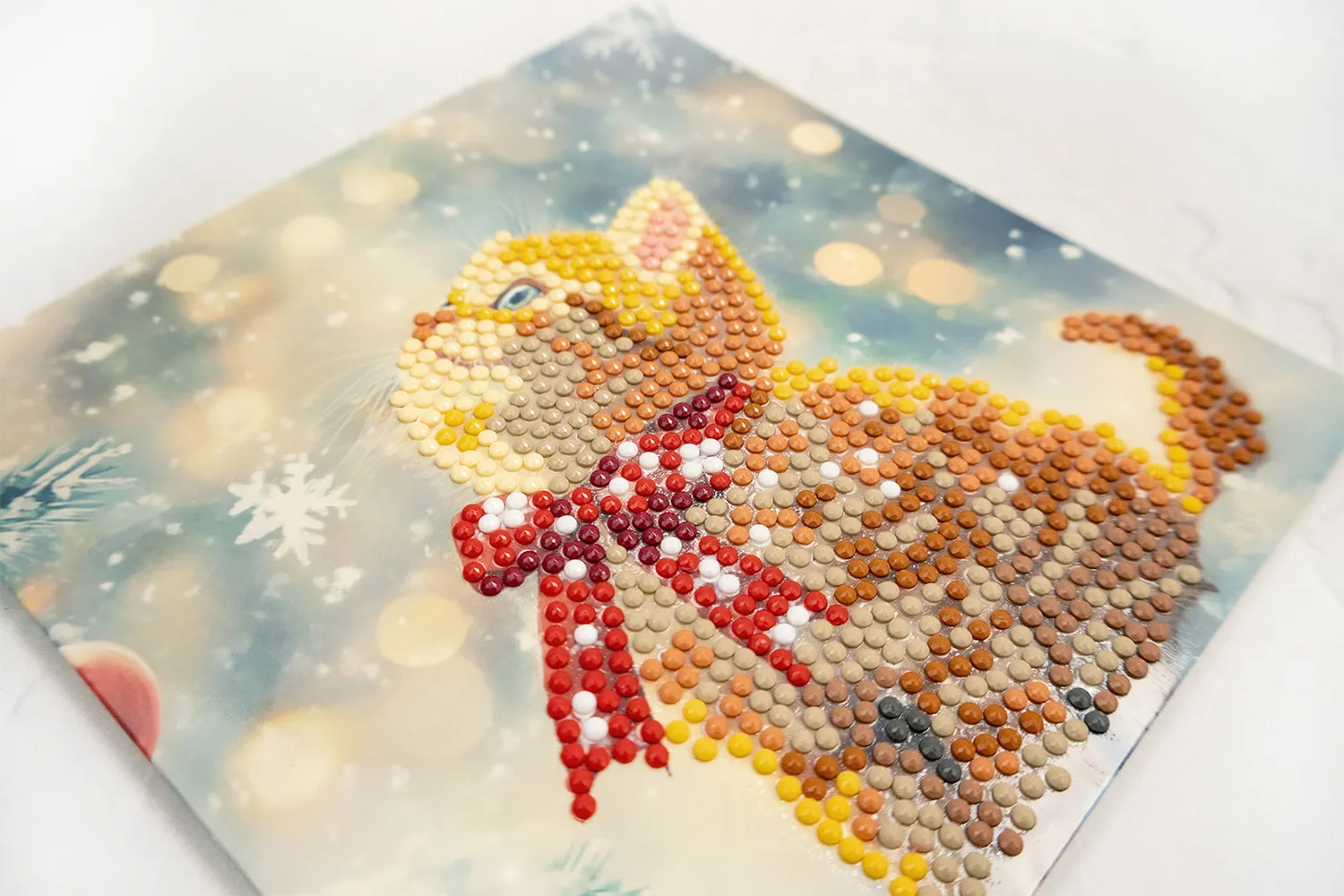 Leti Stitch Merry Meow diamond painting kaart 15x15 cm kat