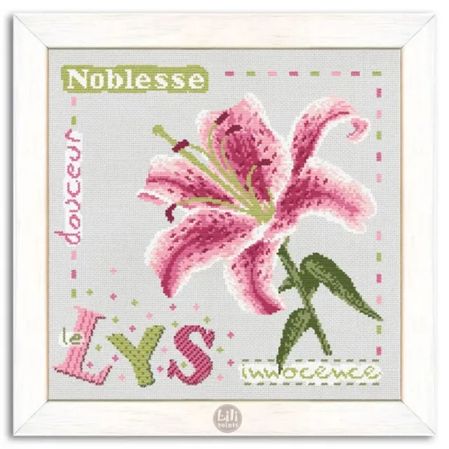 LiliPoints Lilly borduurpatroon kruissteek grijsblauw