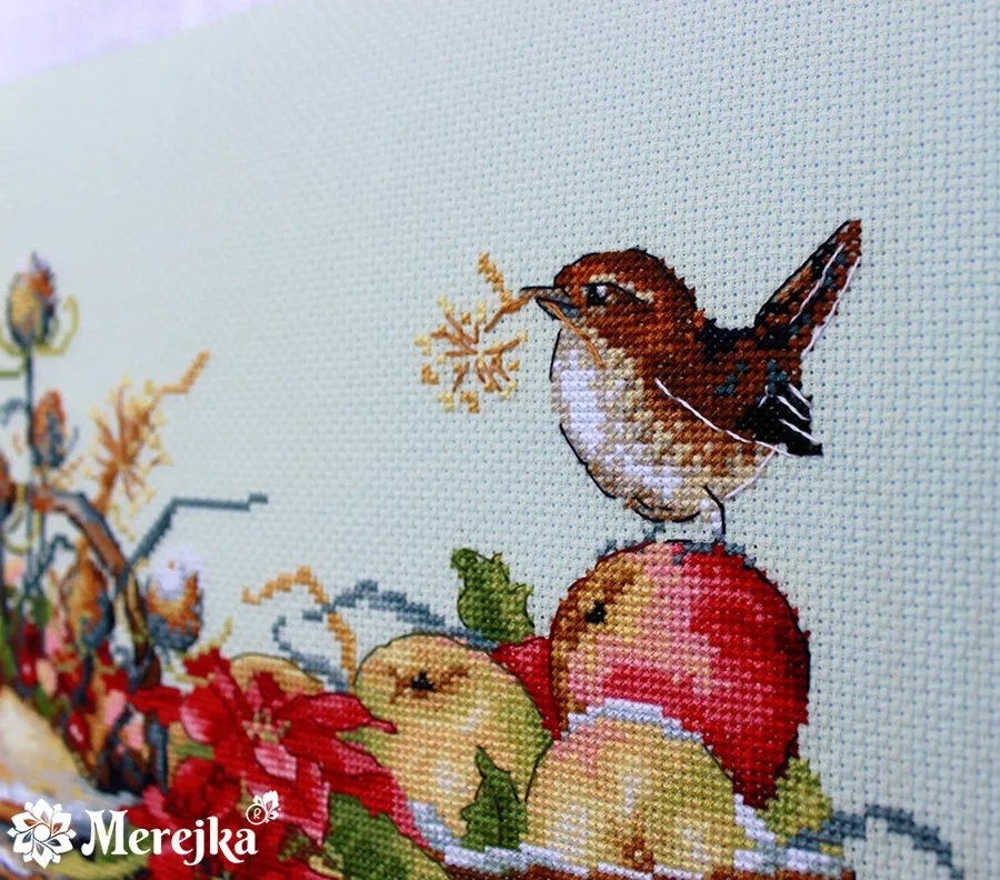 Merejka December borduurpakket 37x28 ijsblauw