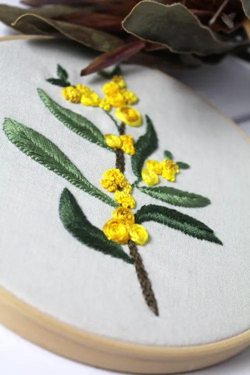 Helen Stubbings Botanical Wattle borduurkit linnen