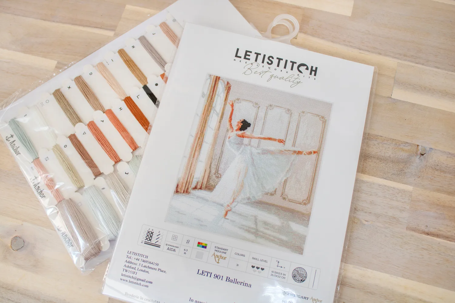 Leti Stitch 901 Ballerina kruissteekpakket 26,5x32 cm