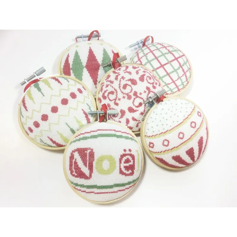 LiliPoints Christmas Ornaments 2 borduurpatroon 6 stuks
