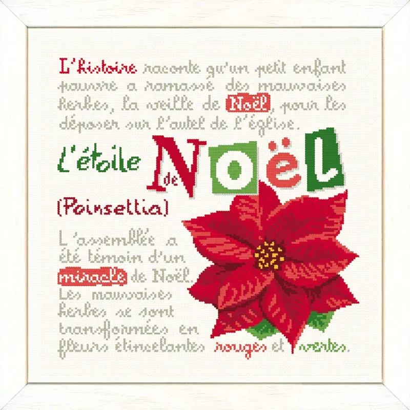 LiliPoints Poinsettia borduurpatroon kruissteek 156x156