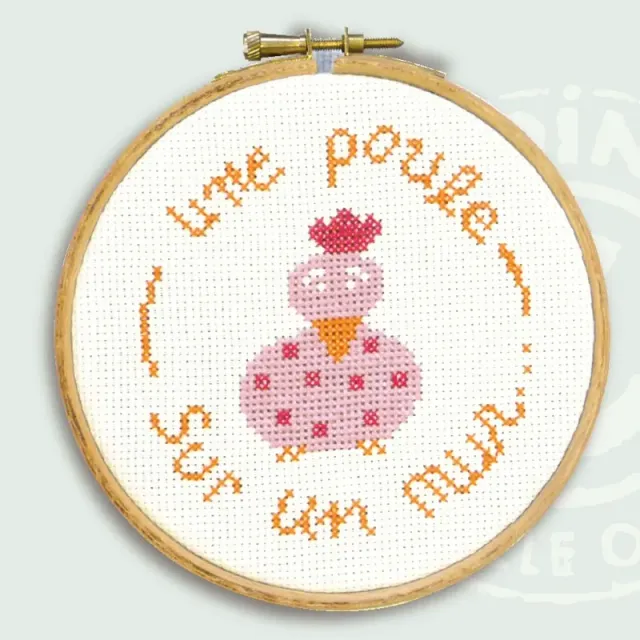 LiliPoints Une Poule Sur Un Mur borduurpakket 11 cm
