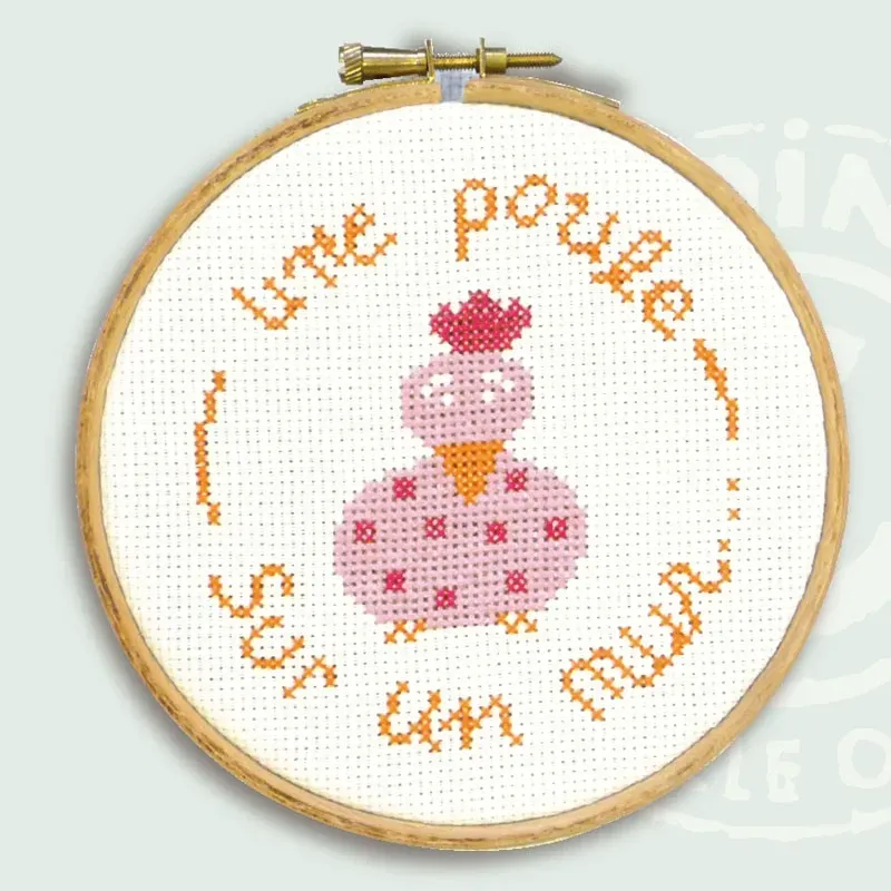 LiliPoints Une Poule Sur Un Mur borduurpakket 11 cm