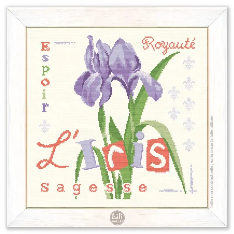 LiliPoints L’Iris borduurpatroon 149x152 bloem