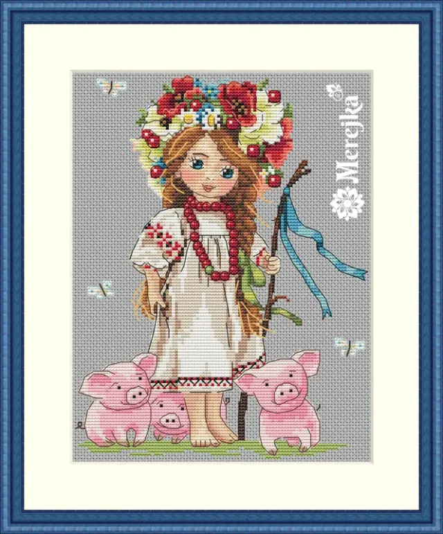 Merejka Shepherd Girl borduurpakket 15x20 cm