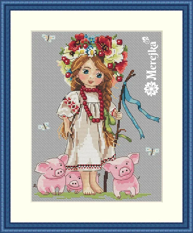 Merejka Shepherd Girl borduurpakket 15x20 cm