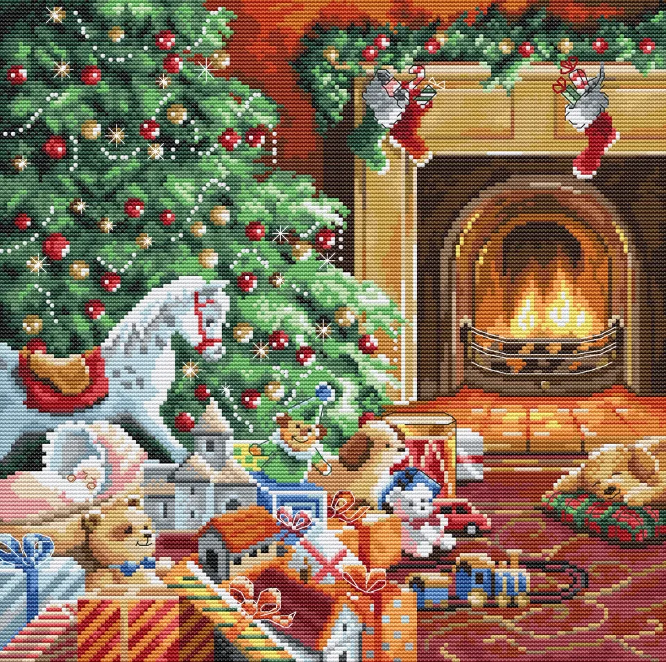 Leti Stitch L8009 Cozy Christmas borduurpakket 27x27 cm kerst