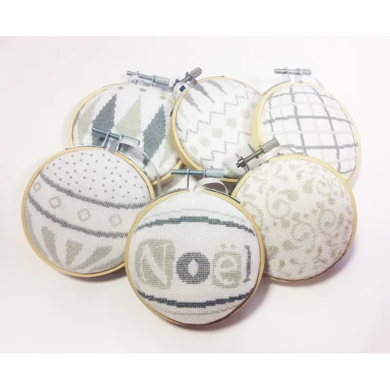 LiliPoints Christmas Ornaments 2 borduurpatroon 6 stuks