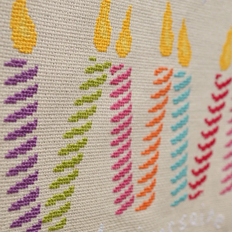 LiliPoints Candle Border borduurpatroon verjaardag