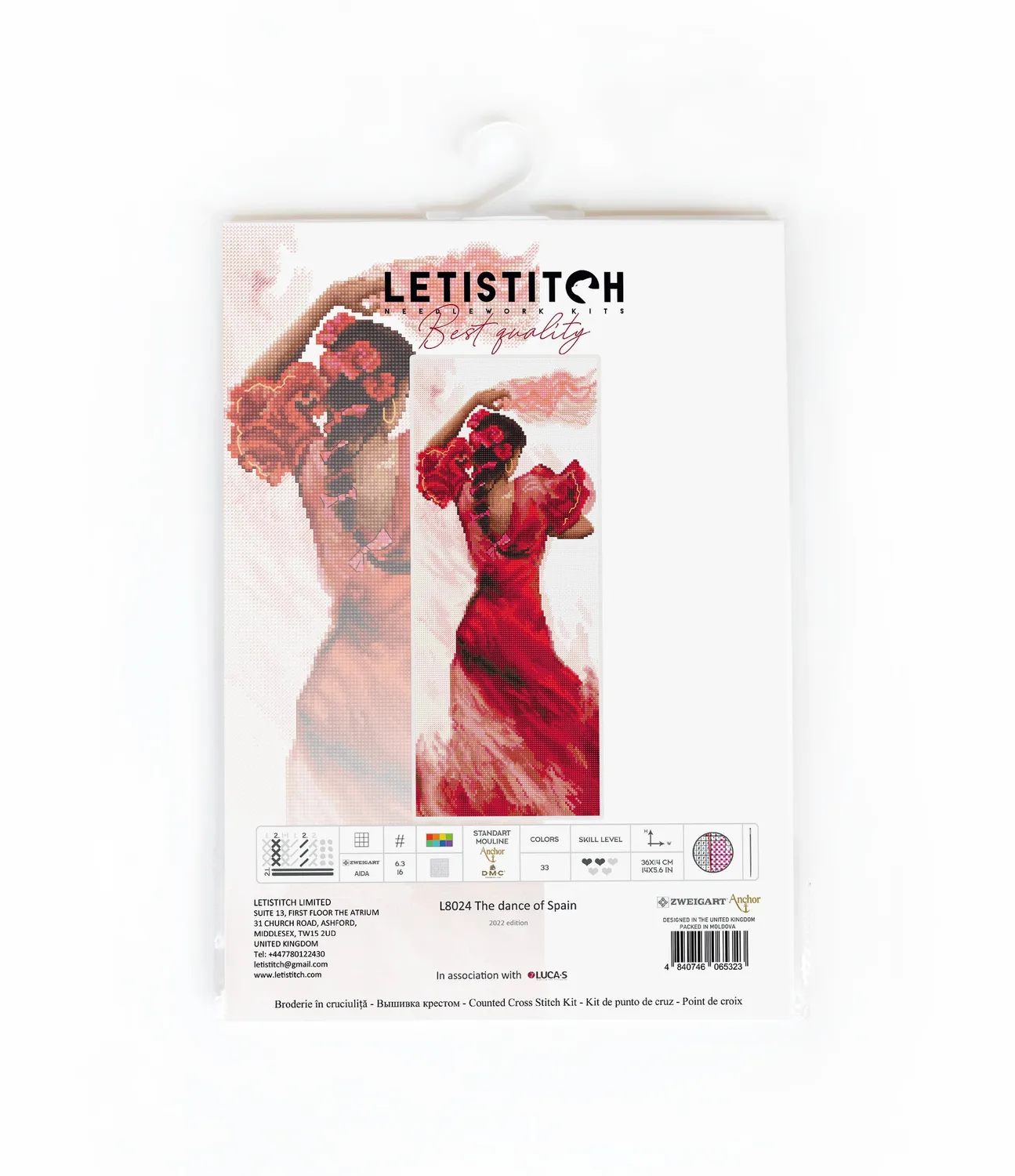 Leti Stitch L8024 The Dance of Spain borduurpakket 36x14 cm