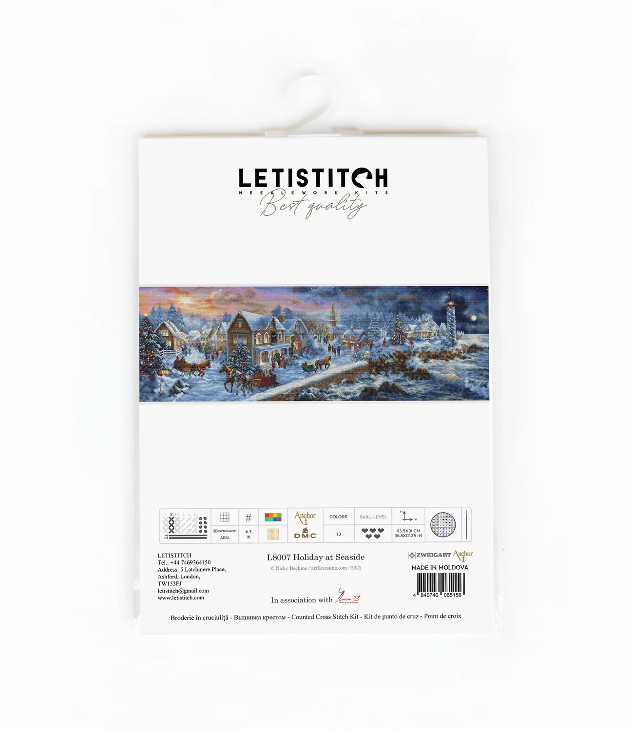Leti Stitch L8007 kruissteekpakket Holiday at Seaside 93 cm