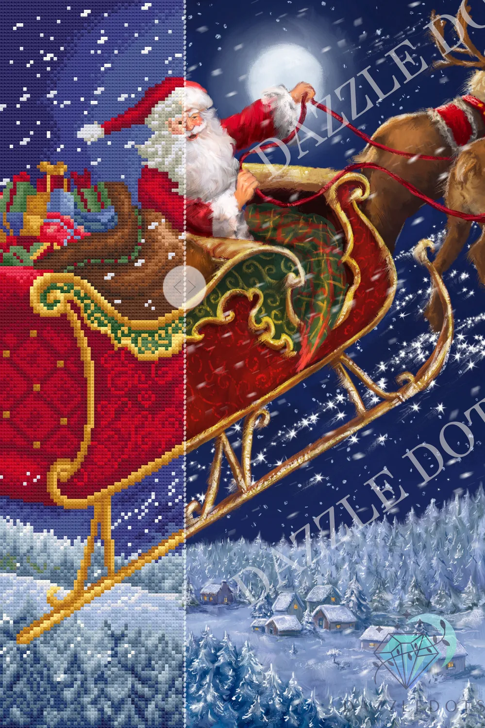 Leti Stitch Dazzle Dots LT20 Santa Sleigh diamond painting 40x60