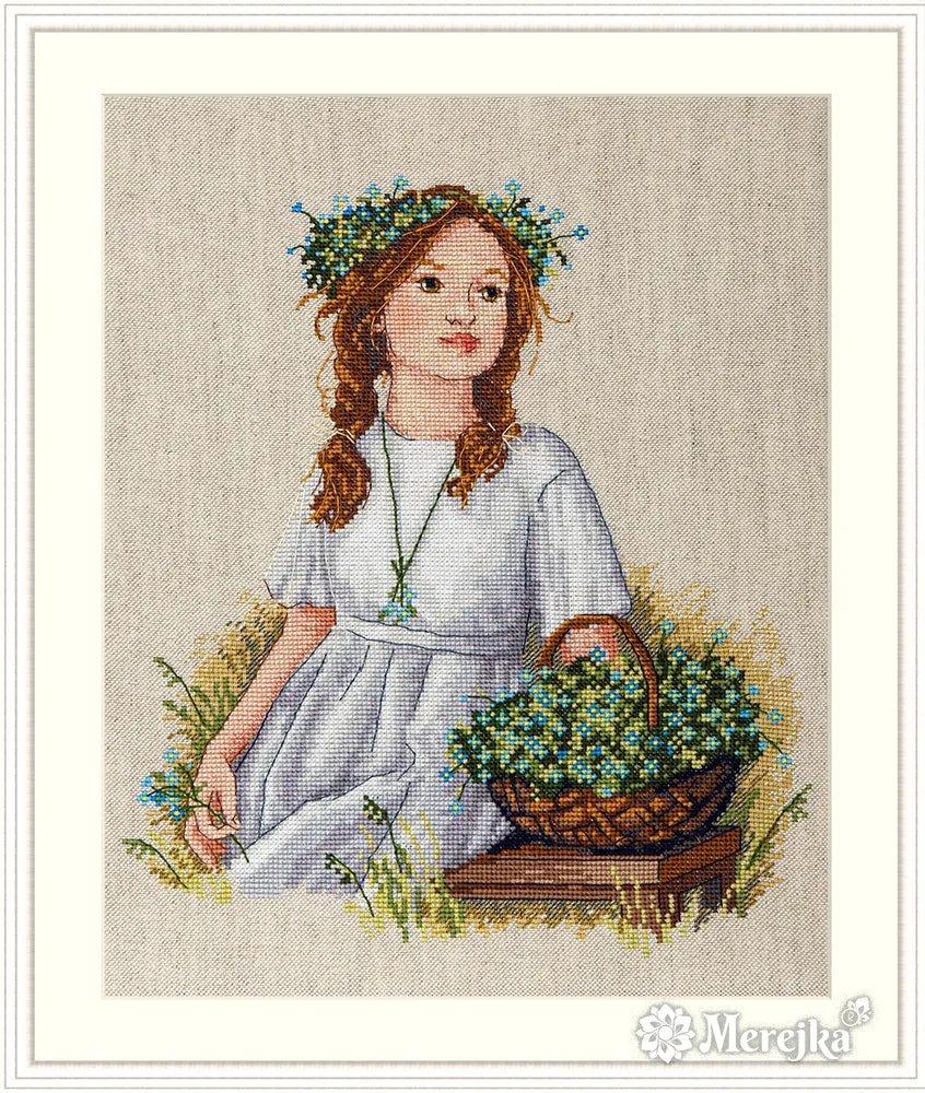 Merejka Forget-Me-Not borduurpakket 23x27 cm bloemen