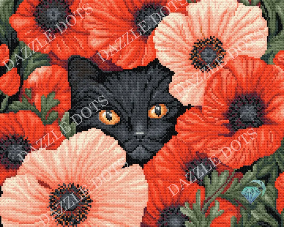 Leti Stitch Dazzle Dots LT23 Poppy Eyes diamond painting 40x50 cm