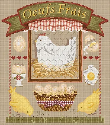 Madame la Fée Oeufs Frais kruissteekpatroon pdf 182x205