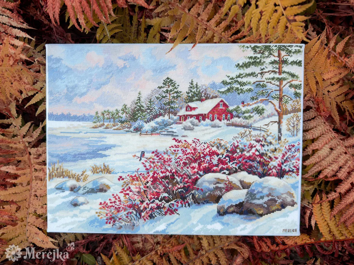 Merejka The Lake House borduurpakket 30x40 Aida 16