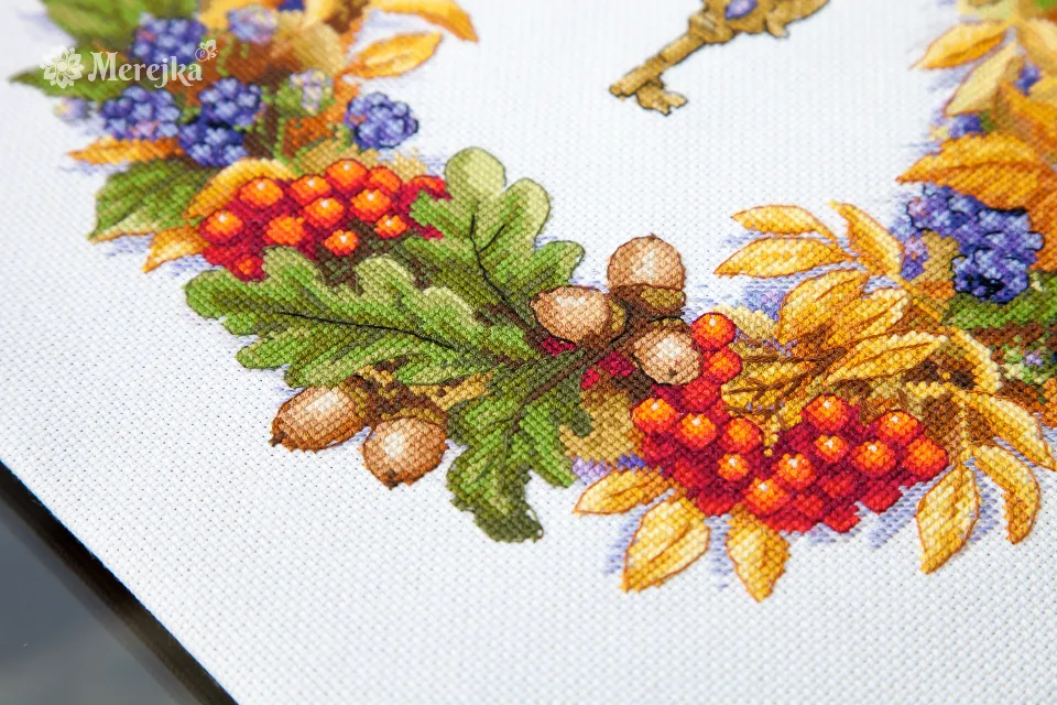 Merejka Autumn Wreath borduurpakket herfst 28x24,5