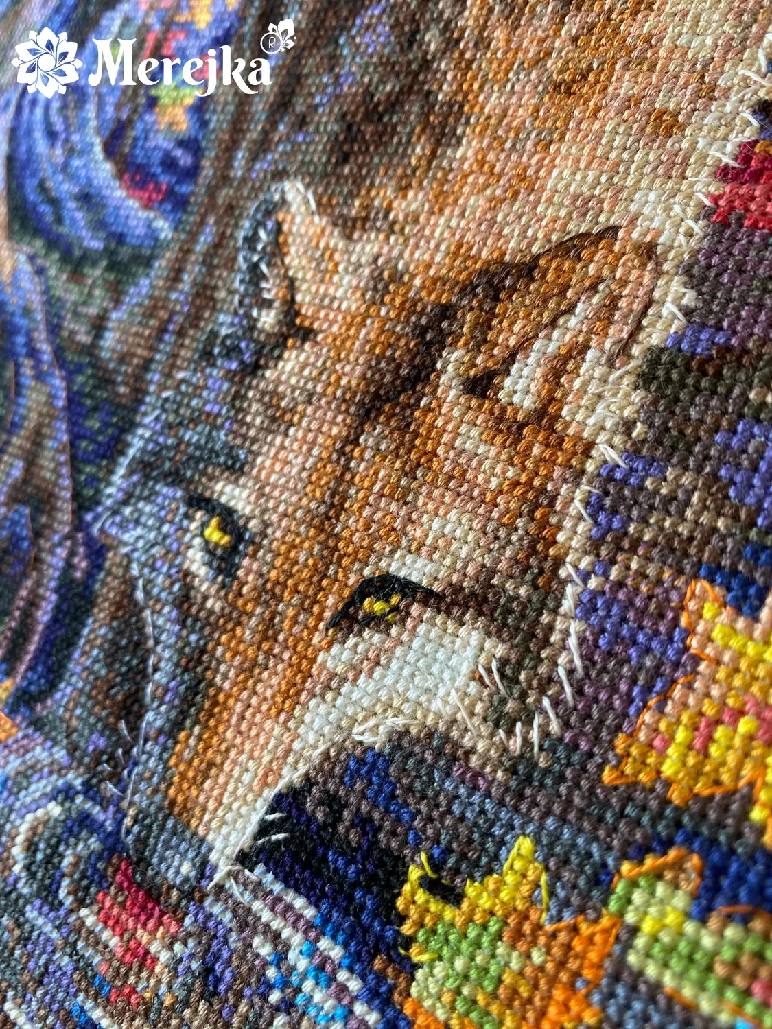 Merejka Wild Spirit borduurpakket 32,5x48 ijsblauw Aida