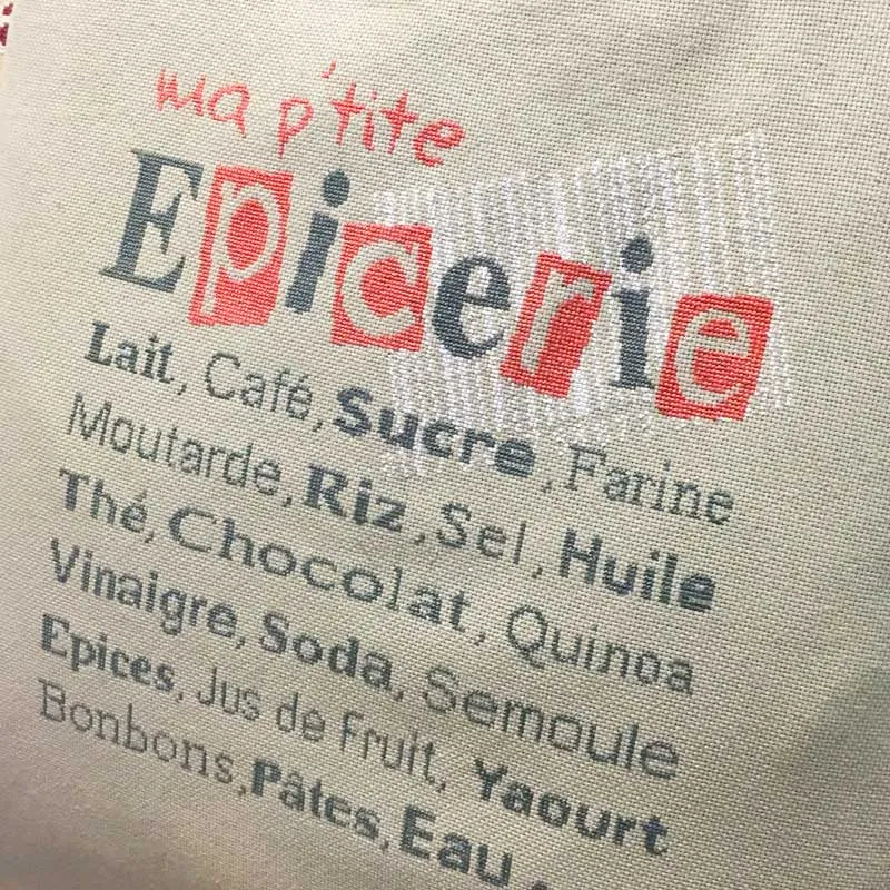 LiliPoints Epicerie Bag borduurpatroon kruissteek wit