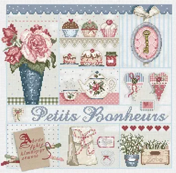 Madame la Fée Petits Bonheurs 062 borduurpakket linnen 2 stuks