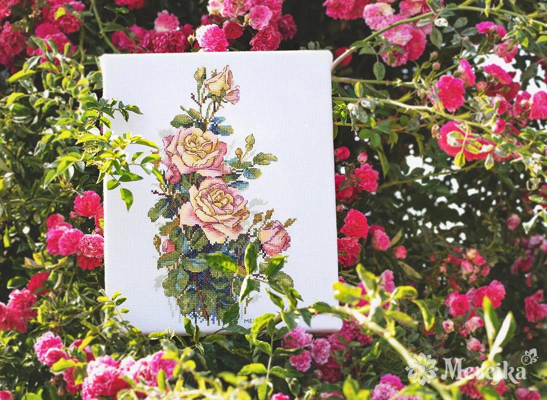 Merejka Yellow Roses borduurpakket 16x27,5 cm bloemen