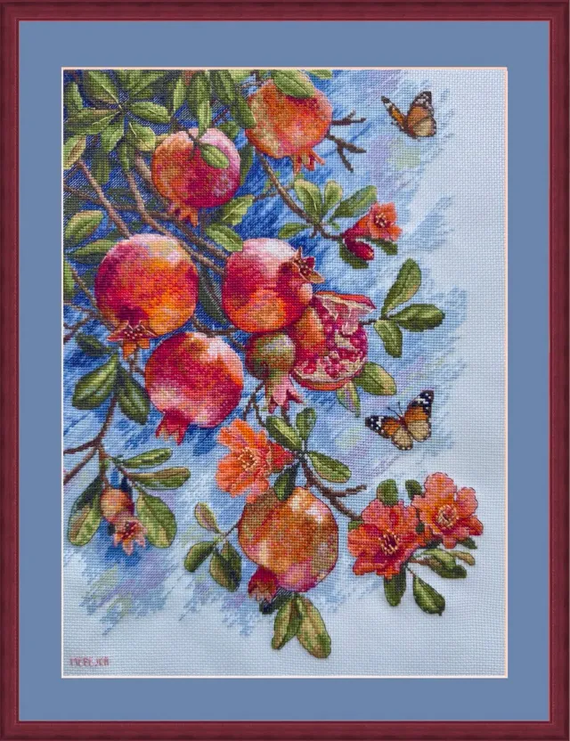 Merejka Ruby Fruits borduurpakket ijsblauw 25x36 cm