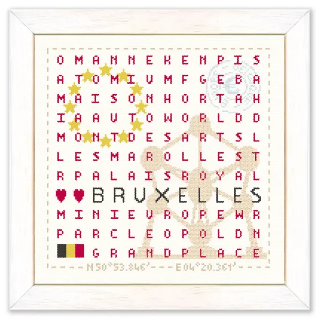 LiliPoints Bruxelles kruissteekpatroon 150x150 ecru DMC