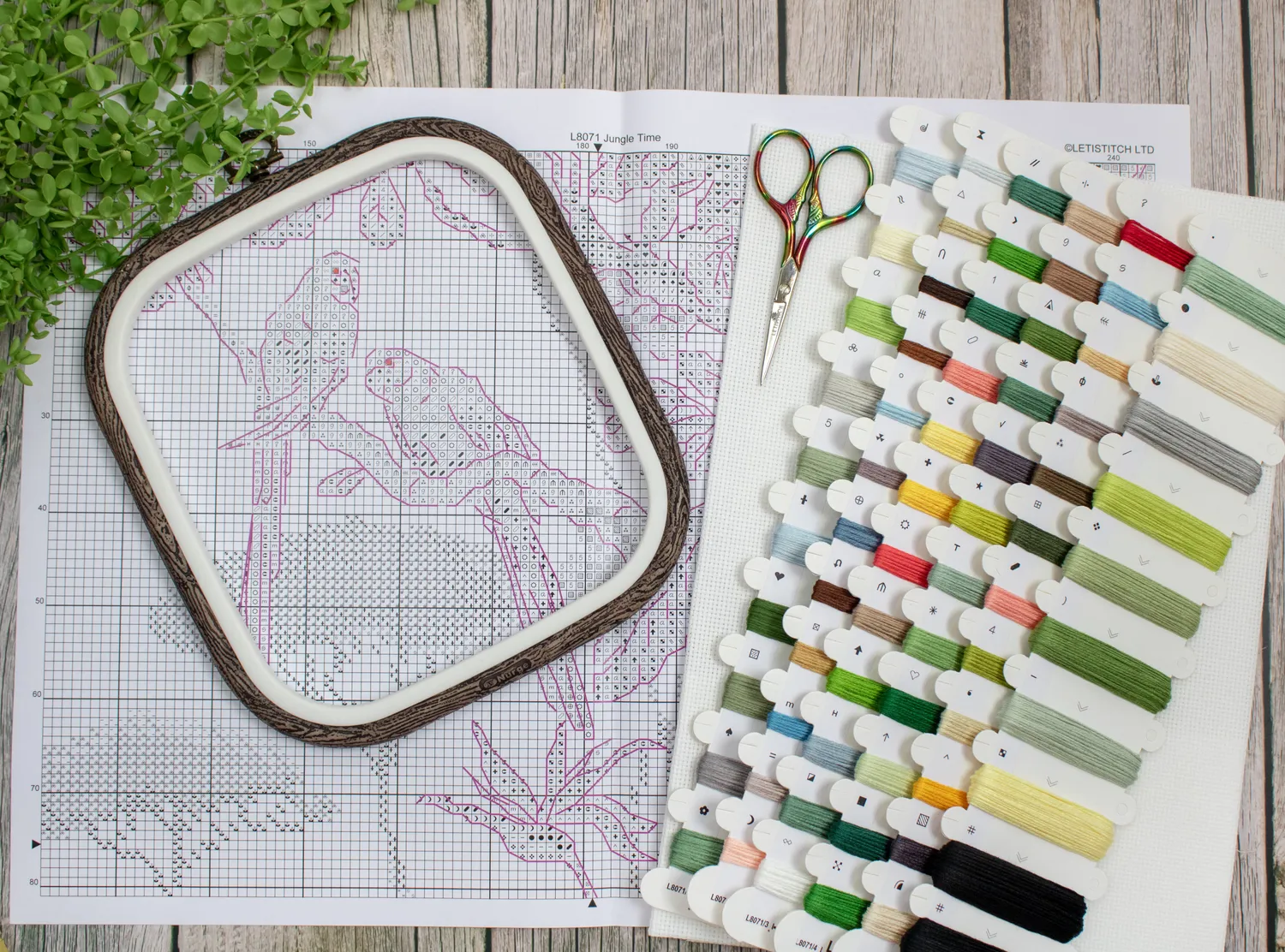 Letistitch L8071 Jungle Time kruissteek borduurpakket 58x24 cm