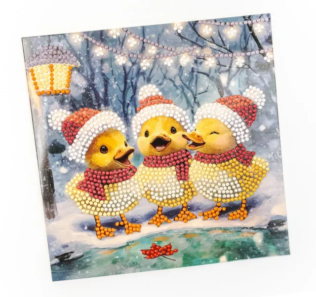 Dazzle Dots 481-500 Holiday Ducklings diamond painting kaart