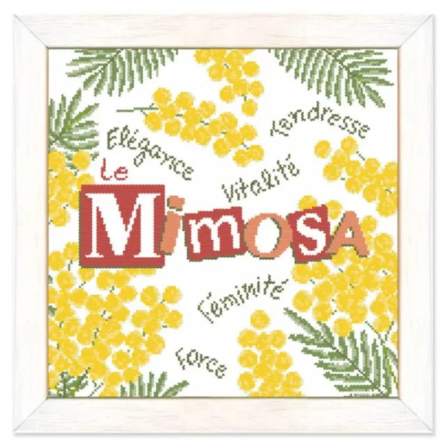 LiliPoints Le Mimosa borduurpatroon 160x160 geel