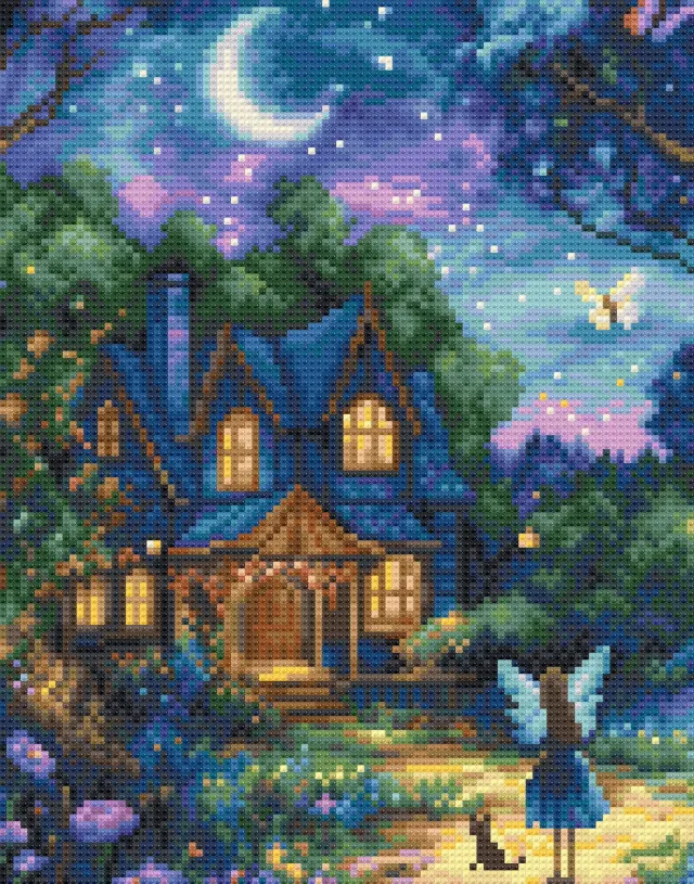 Leti Stitch Dazzle Dots LT10 Luna’s Garden diamond painting maan