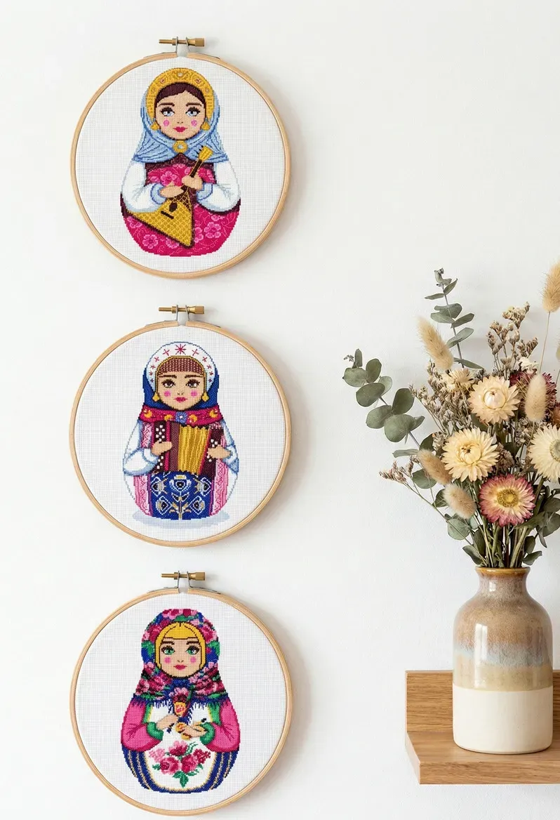 SEG Marie Coeur Matryoshkas kruissteekpakket poppetjes