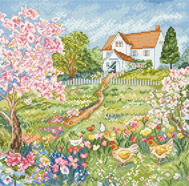 Leti Stitch Blooming Garden borduurpatroon pdf 143x141 steken