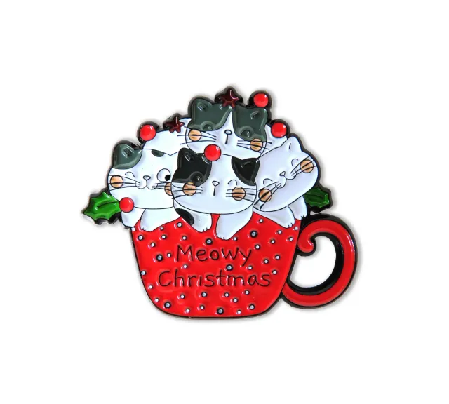Leti Stitch 14341 Meowy Christmas magneet needle minder 40mm