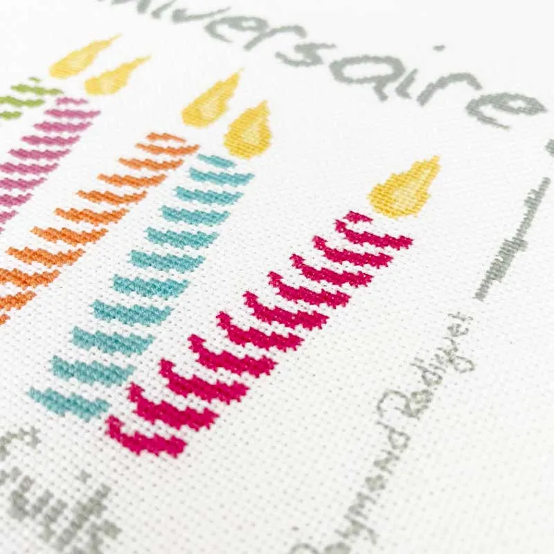 LiliPoints Colourful Candles borduurpatroon kaarsen