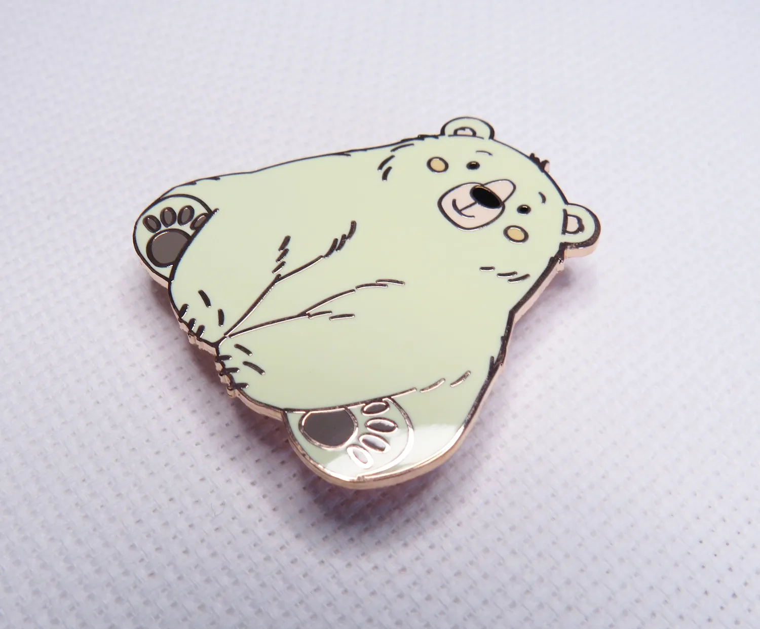 Leti Stitch 14381 Polar Bear naaldmagneet emaille 40 mm roze goud