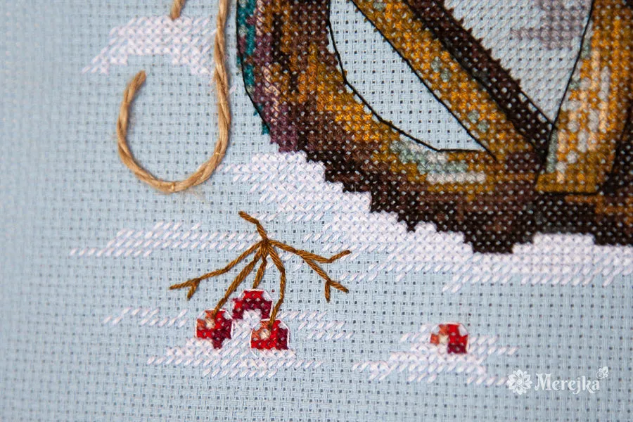 Merejka Cozy Winter borduurpakket 36x36cm ijsblauw