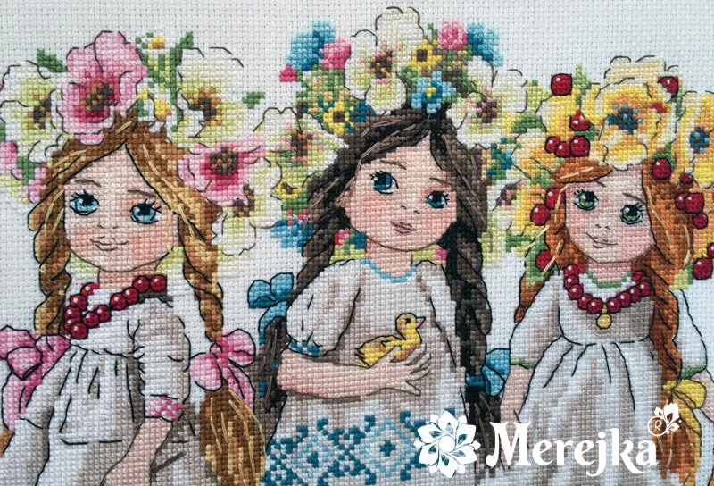 Merejka Friends borduurpakket 32x22 meisje